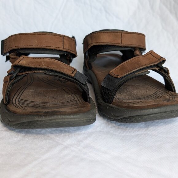 Teva Hurricane Drift Size 8 Brown Leather Sandal w/ 3 adjustable straps #6367 - Picture 3 of 6
